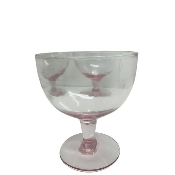 6 Vintage Blush Pink Depression Glass Champagne Sundae Sherbet Coupe Made Mexico - Picture 8 of 9